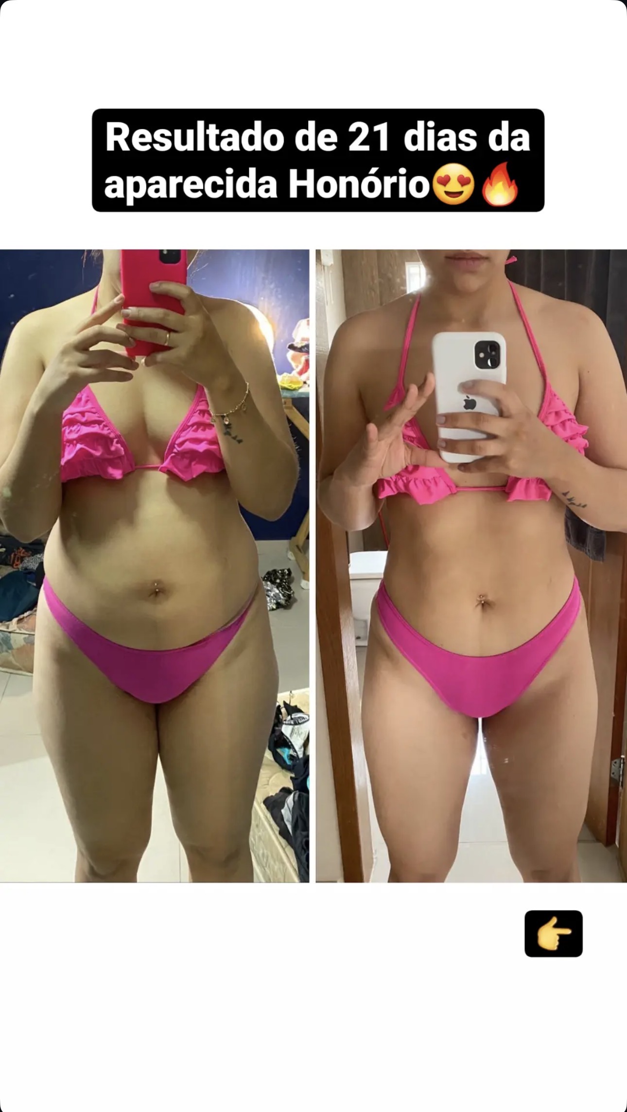 Aparecida — antes e depois em 21 dias